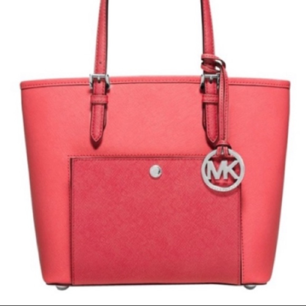 🍉🍉MIchael Kors 🍉🍉Colorblock Coral/Watermelon - Picture 3 of 15